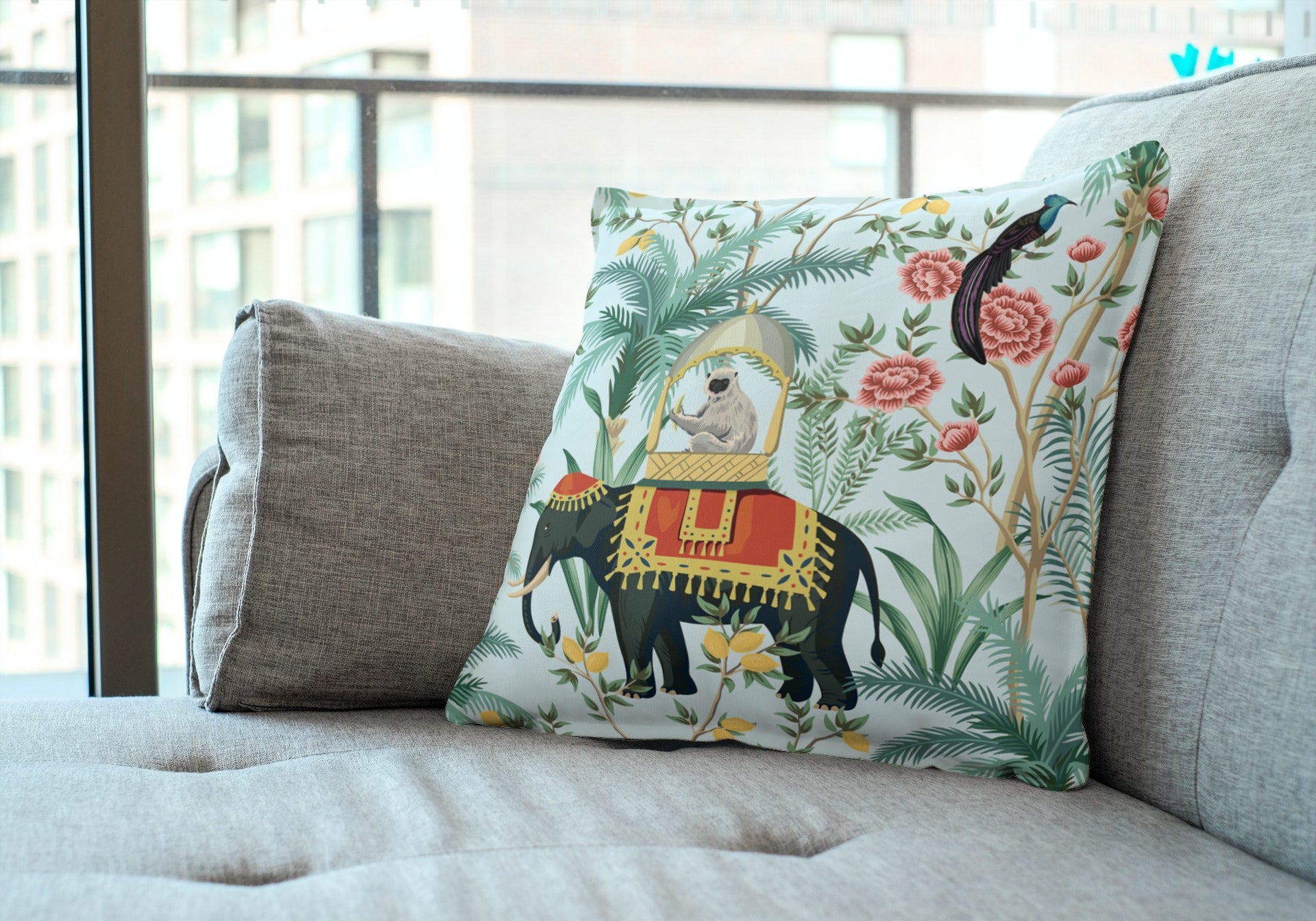 Elephant print outlet throw pillows