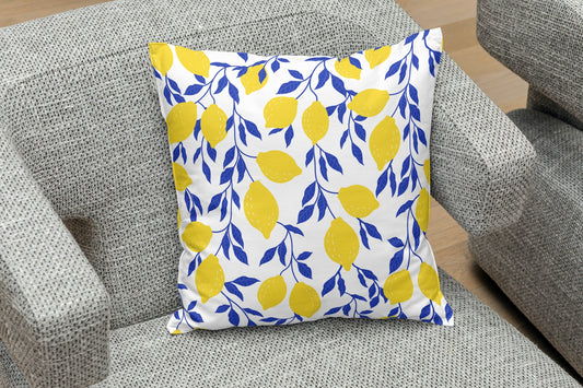 Ravello Outdoor Pillows Blue Lemons