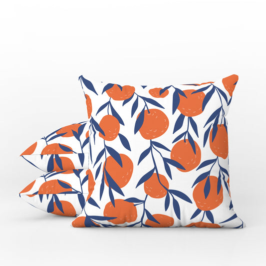 Sorrento Outdoor Pillows White Oranges