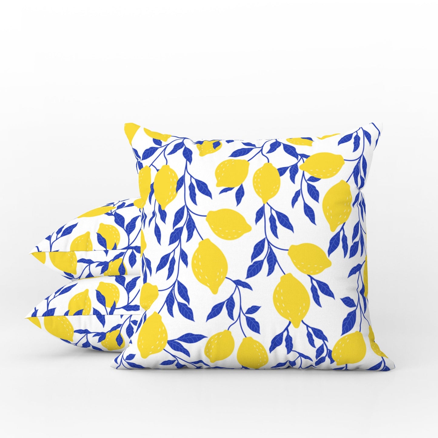Ravello Outdoor Pillows Blue Lemons