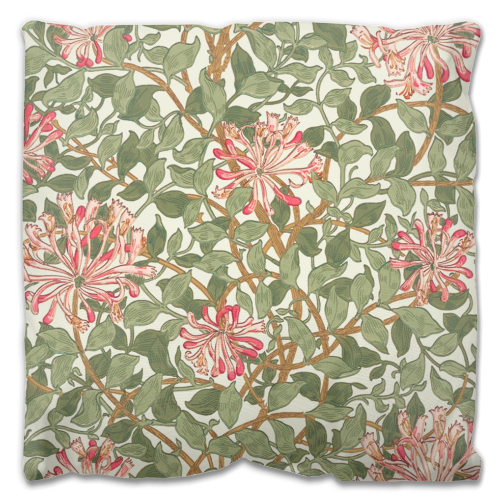 Honeysuckle Outdoor Pillow William Morris Pink & Green