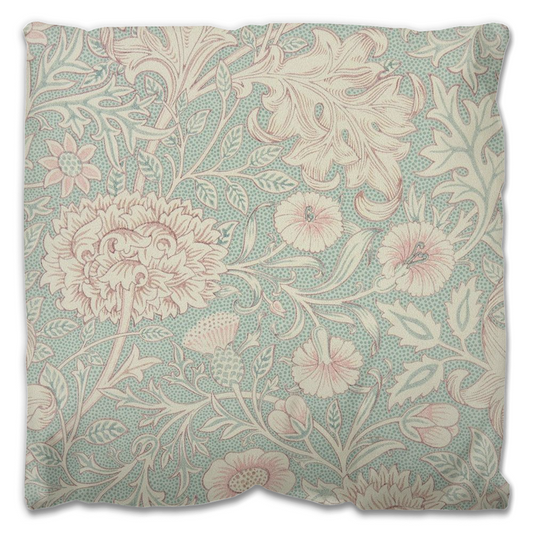 Chrysanthemum Outdoor Pillow William Morris Blue Pink