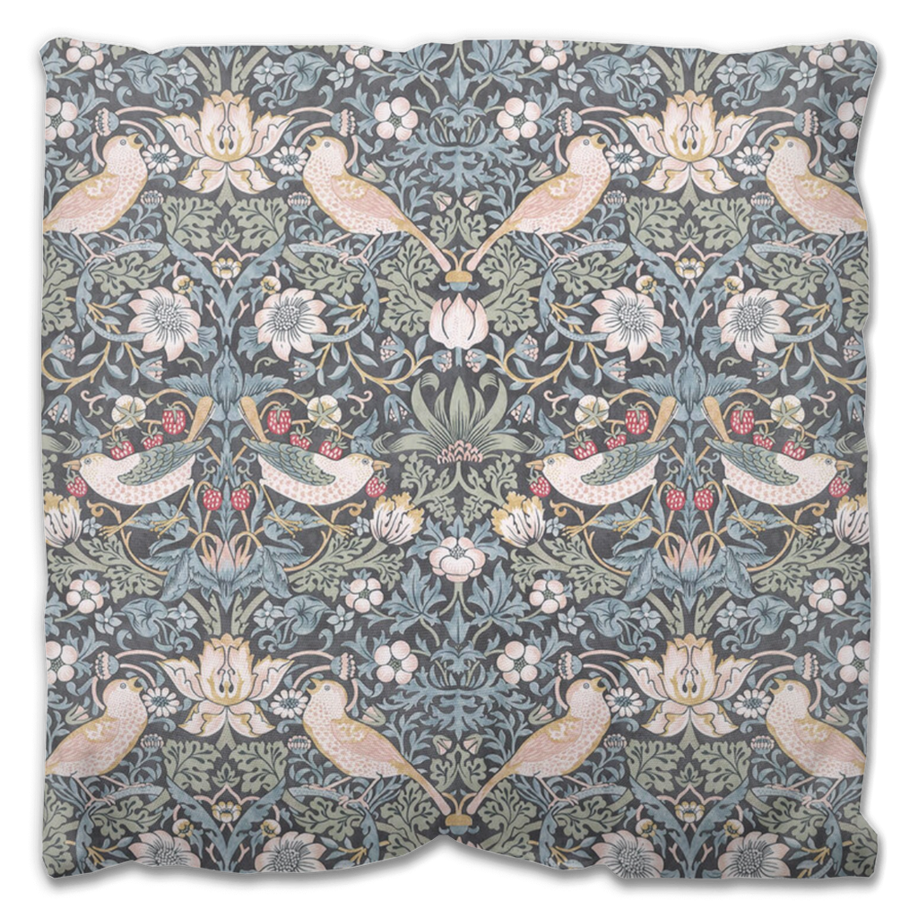 Strawberry Thief Outdoor Pillow William Morris Ink