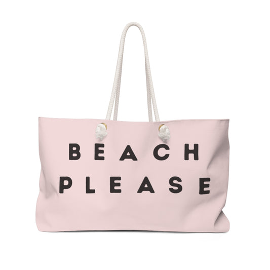 Soft Pink 'Beach Please' Weekend Bag