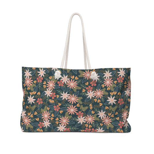 Retro Hippie Floral Weekend Bag