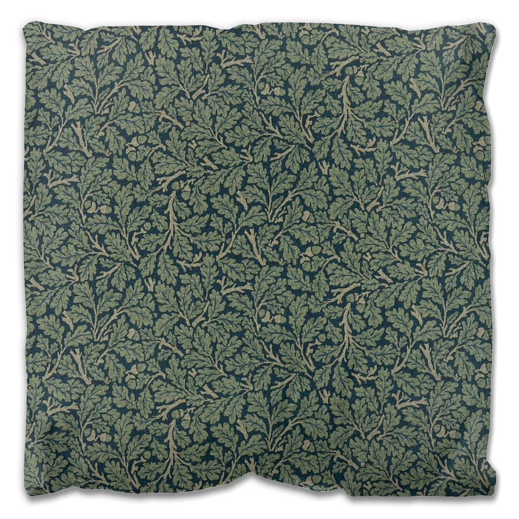 Oak Leaf Outdoor Pillows William Morris Dark Teal Slate Green