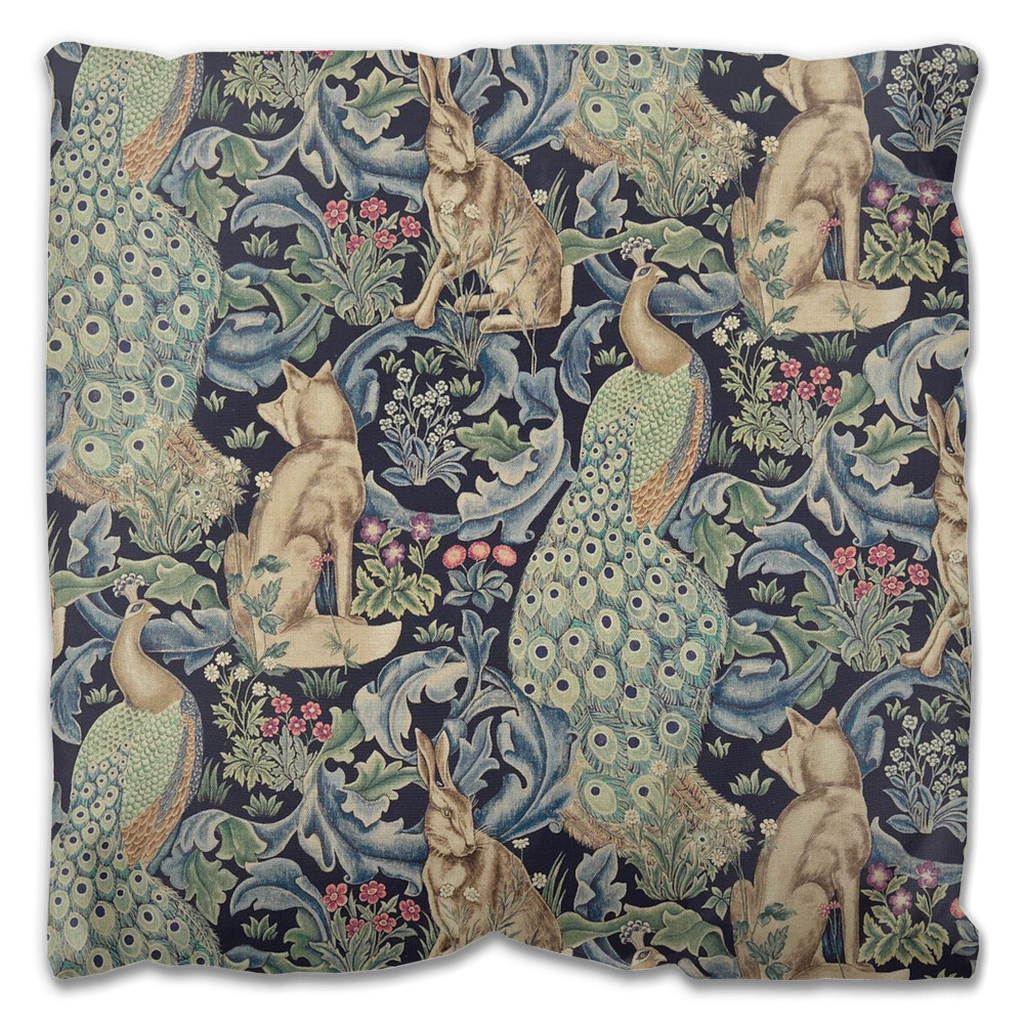 Forest Outdoor Pillow William Morris Indigo Blue