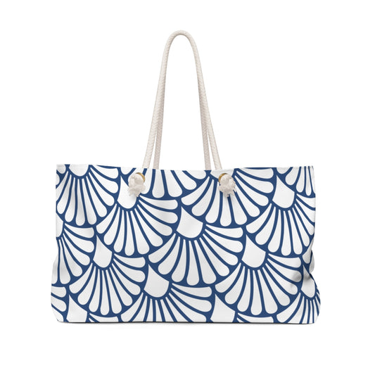 Art Nouveau Blue Fan Weekend Bag