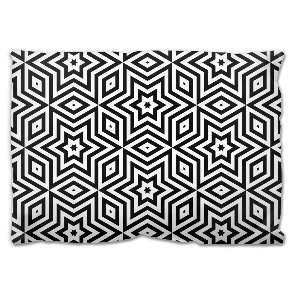 Geometric Star Outdoor Pillows Black White