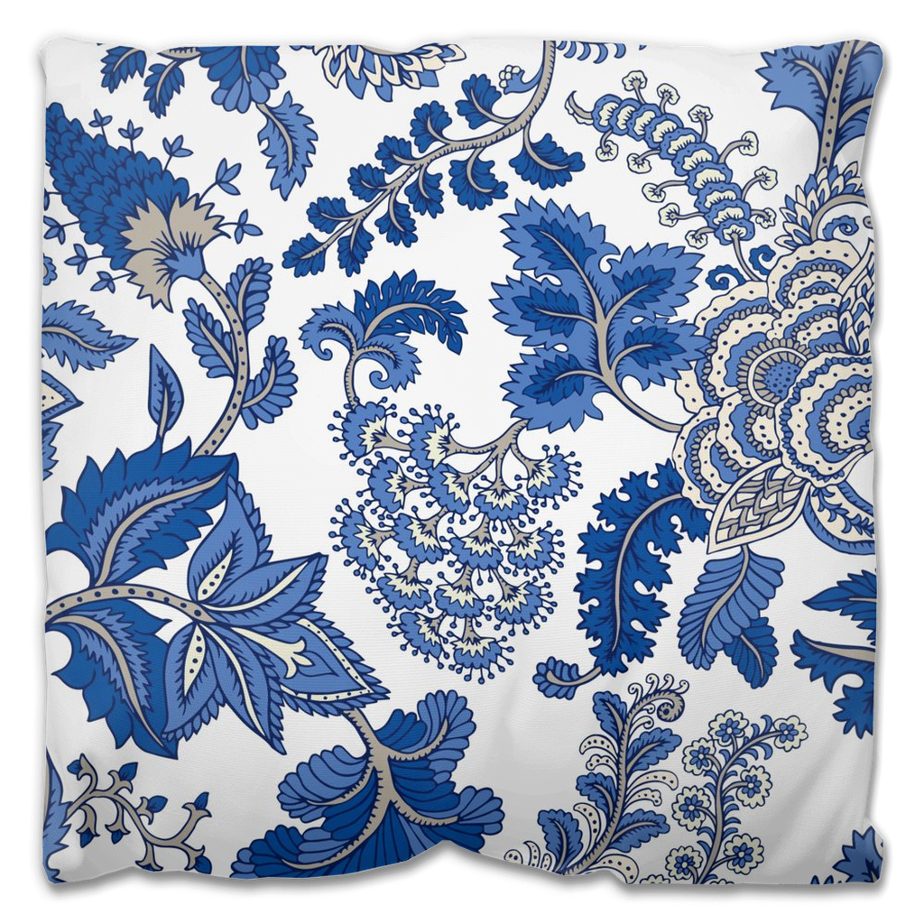 Hamptons Outdoor Pillows Cobalt Blue White Tarragonia