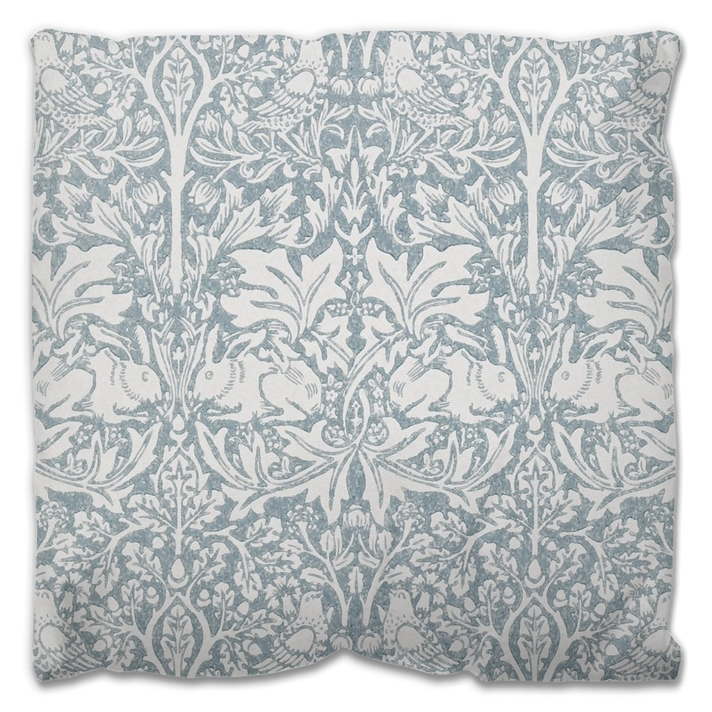 Brer Rabbit Outdoor Pillow William Morris Blue Grey