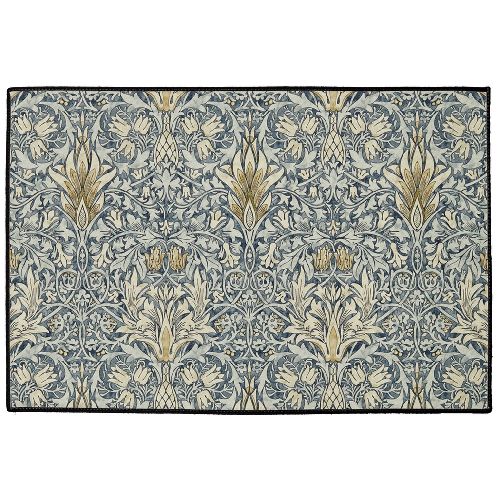 Burleigh Indoor/Outdoor Floor Mat William Morris Snakeshead Blue