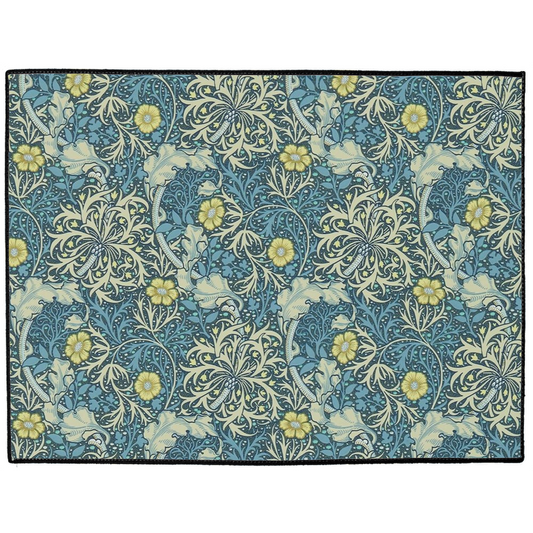Beaufort Indoor/Outdoor Floor Mat William Morris Blue Seaweed