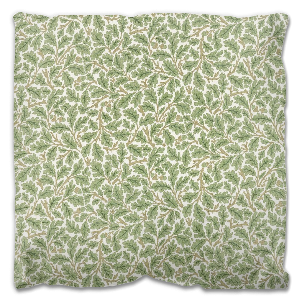 Oak Leaf Outdoor Pillows William Morris Green Cream