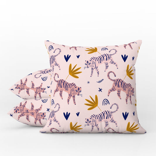 Crazy Tiger Outdoor Pillows Light Pink