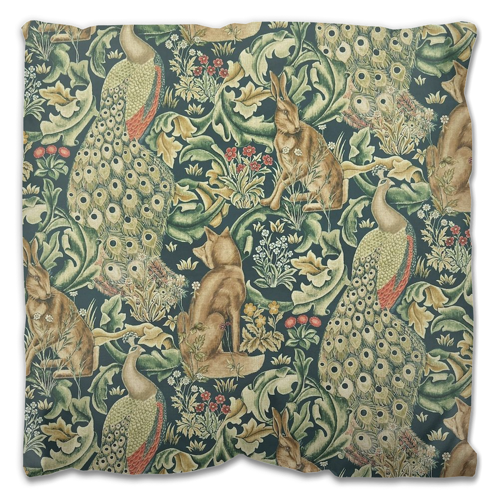 Forest Outdoor Pillow William Morris Green Azure
