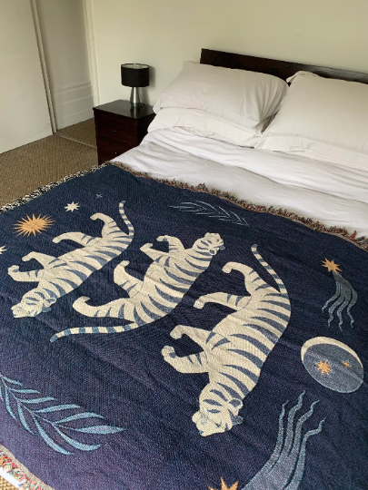Mystical Tiger Woven Blanket Throw