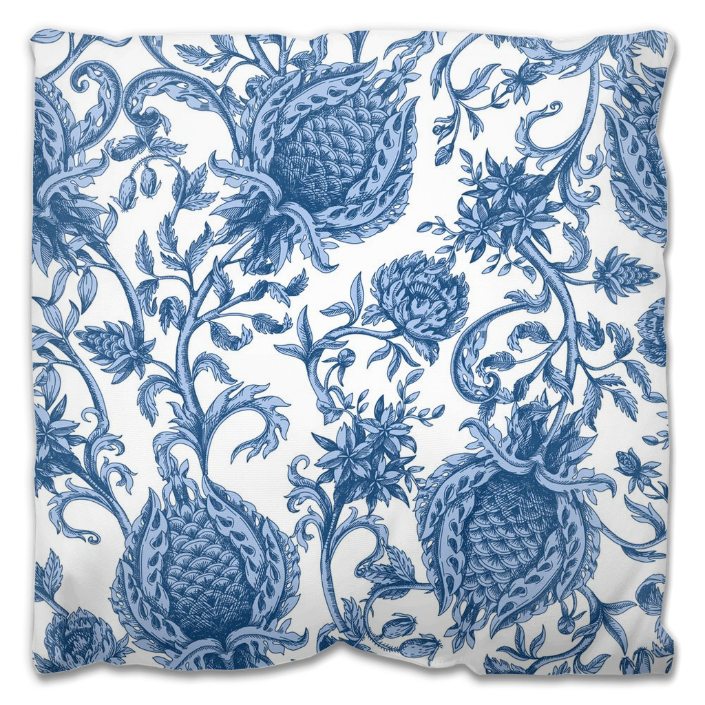 Chateau Outdoor Pillows Baroque Blue