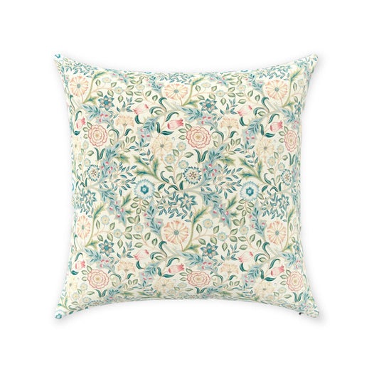 Wilhelmina Cotton Throw Pillows William Morris Ivory Pastel