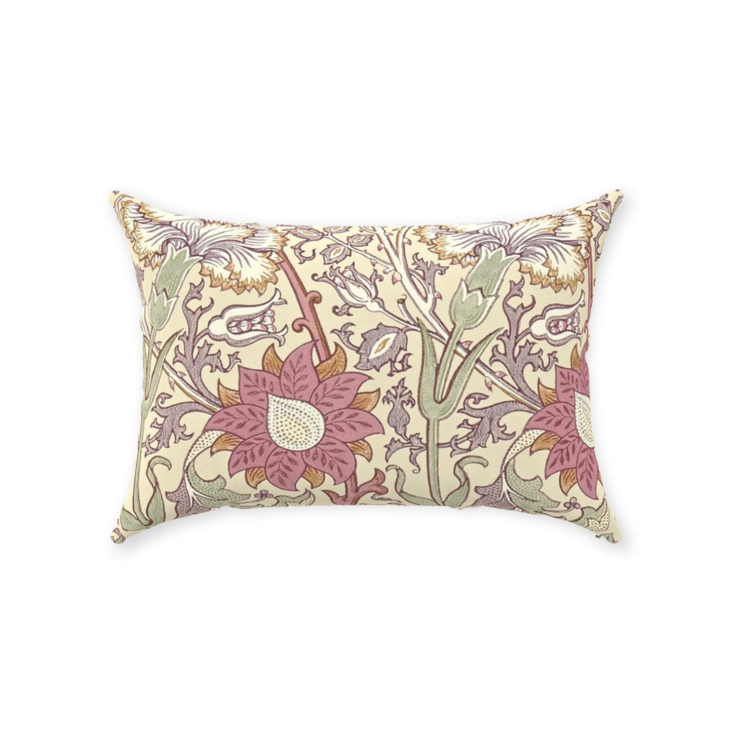 Pink and Rose Cotton Throw Pillows William Morris Wine Manilla
