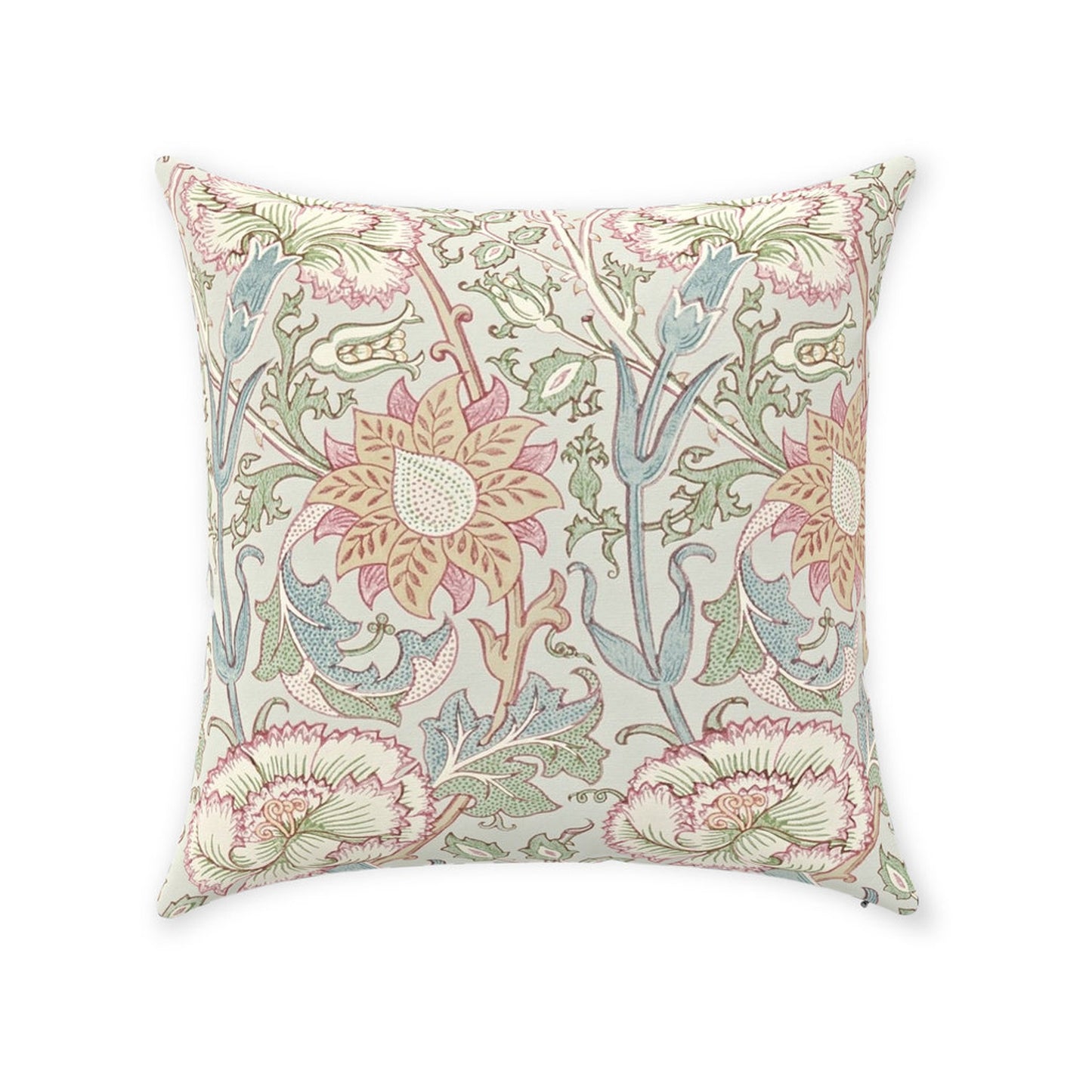 Pink and Rose Cotton Throw Pillows William Morris Eggshell Rose Pink
