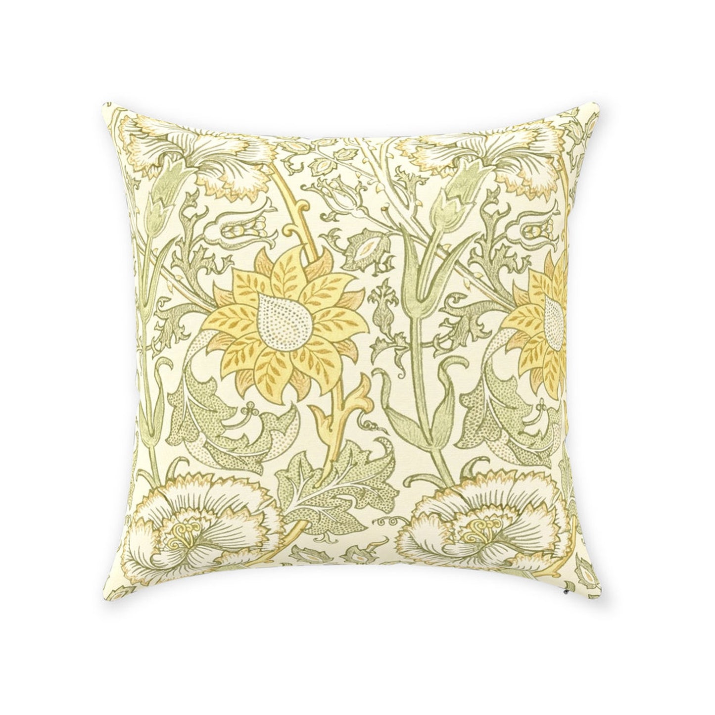 Pink and Rose Cotton Throw Pillows William Morris Cowslip Fennel Yellow