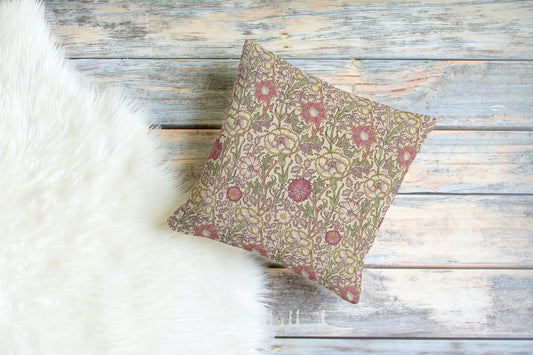 Pink and Rose Cotton Throw Pillows William Morris Wine Manilla