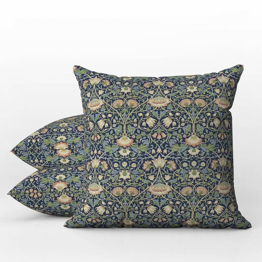 Lodden Outdoor Pillows William Morris Indigo Blue