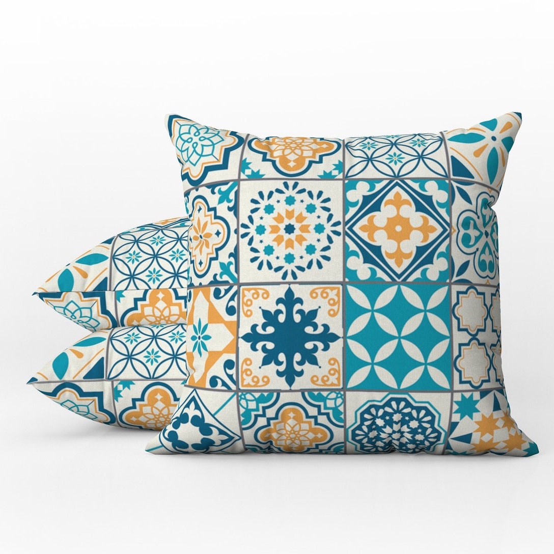 Seville Outdoor Pillows Mint Green Turquoise