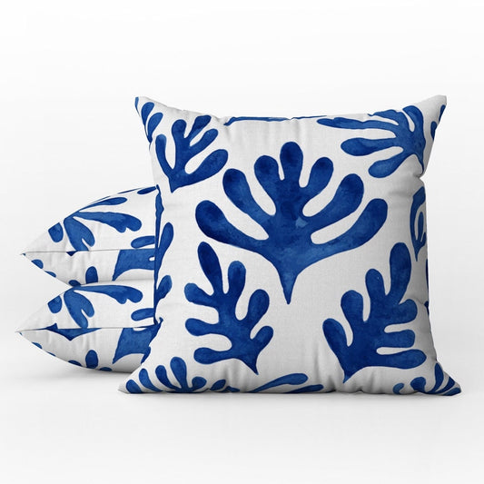 Matisse Outdoor Pillows Abstract Blue