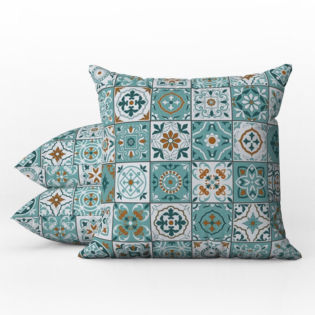 Granada Outdoor Pillows Mint Green Turquoise