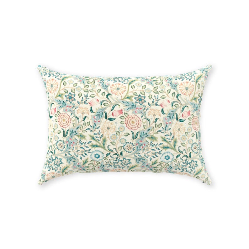 Wilhelmina Cotton Throw Pillows William Morris Ivory Pastel