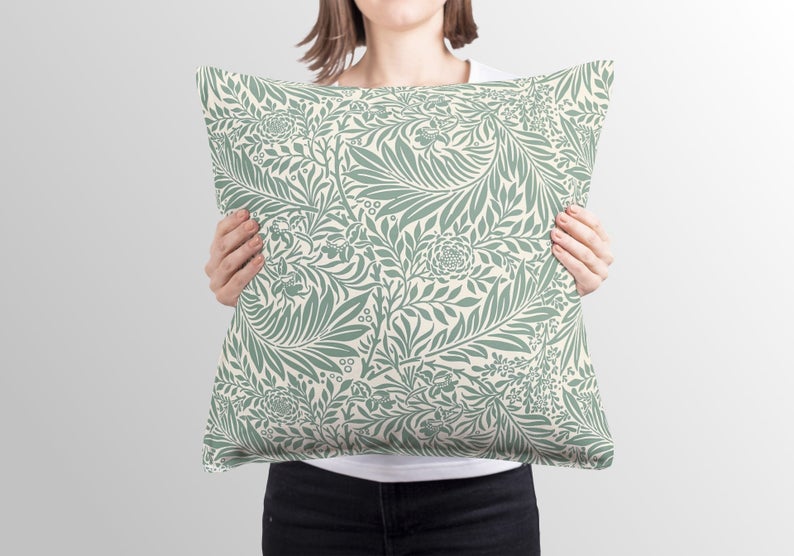 Larkspur Outdoor Pillows William Morris Sage Green