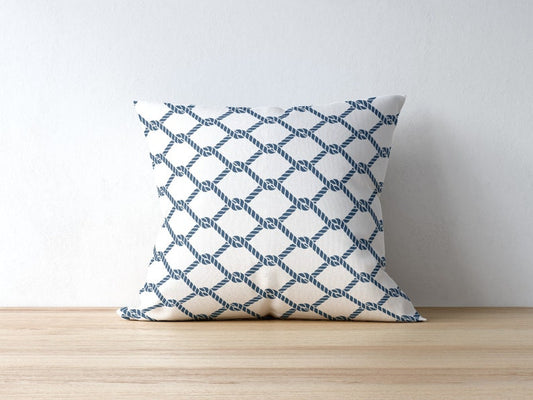 Nautical Knots Outdoor Pillows Blue & White
