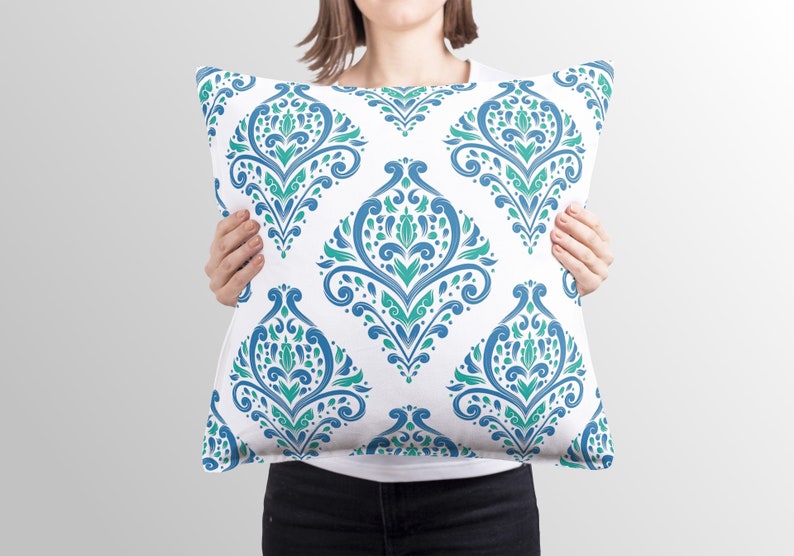 Vasco Outdoor Pillows Ethnic Boho Blue & White