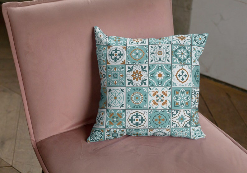 Granada Outdoor Pillows Mint Green Turquoise