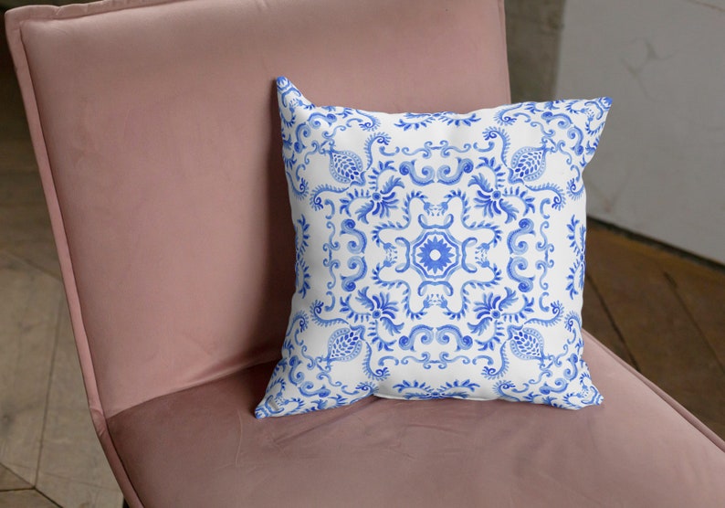 Positano Outdoor Pillows Blue & White