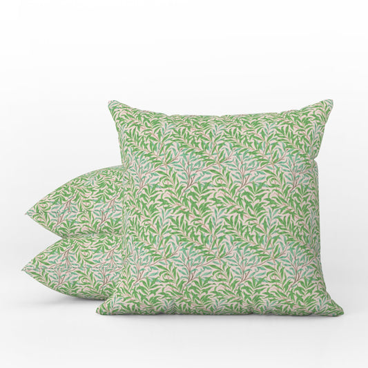 Willow Bough Outdoor Pillow William Morris Leaf Green