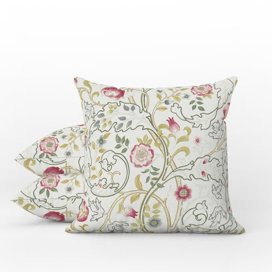 Mary Isobel Outdoor Pillow William Morris Pink Ivory
