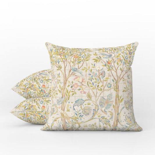 Melsetter Outdoor Pillow William Morris Ivory Sage Green