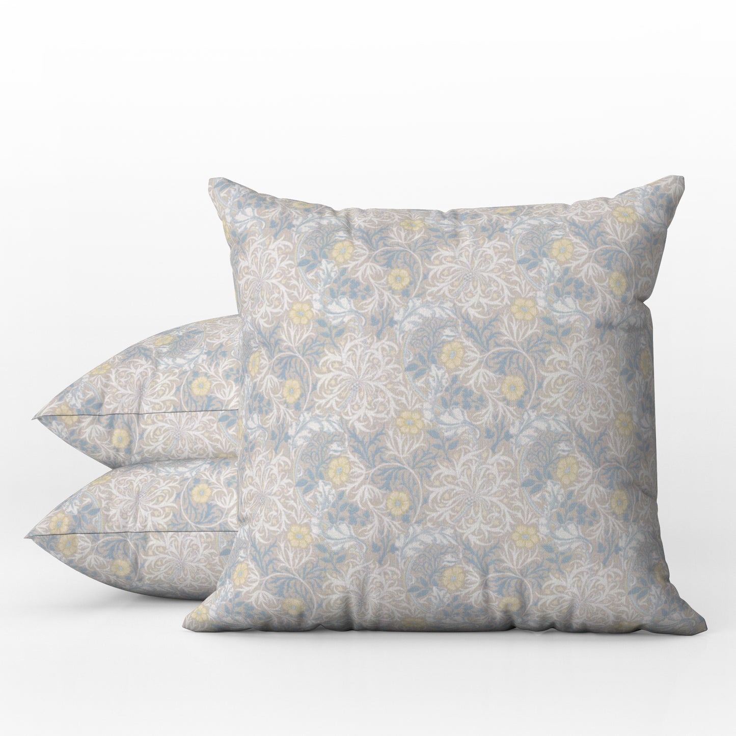 Seaweed Outdoor Pillow William Morris Silver Slate Blue
