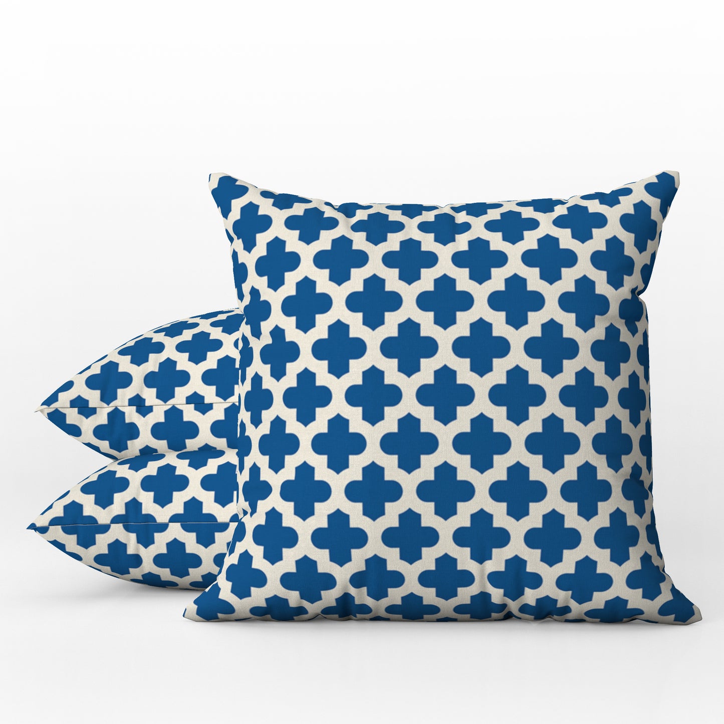 Arabesque Outdoor Pillows Blue & Cream