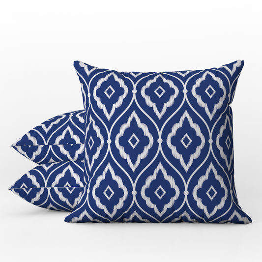 Javea Outdoor Pillows Dark Blue & White