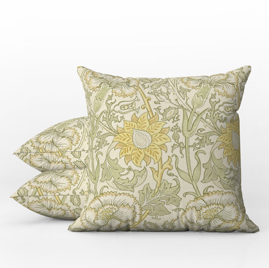 Pink & Rose Outdoor Pillows William Morris Cowslip Fennel Yellow