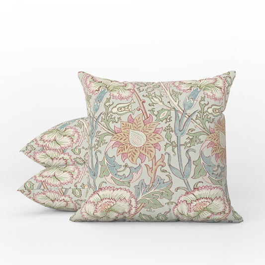 Pink & Rose Outdoor Pillow William Morris Eggshell Pink