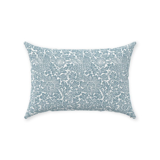 William Morris Cotton Pillows Slate Blue Bird & Anemone
