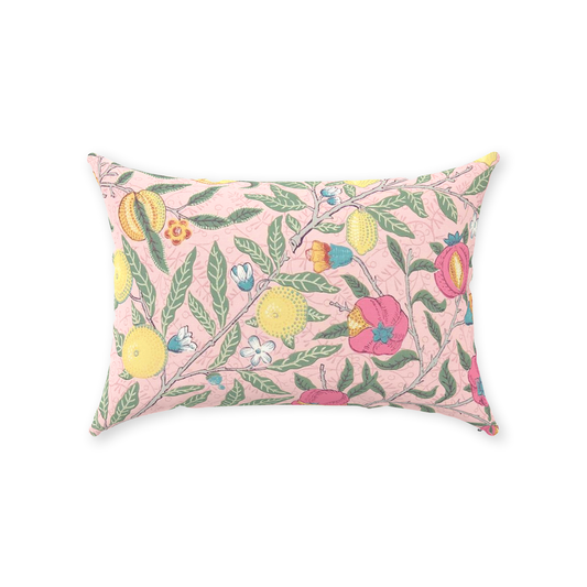Fruit Cotton Throw Pillows William Morris Pink