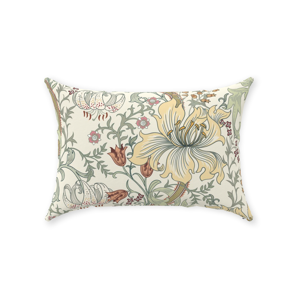 William Morris Cotton Pillows Enchanted Golden Lily Soft Sage