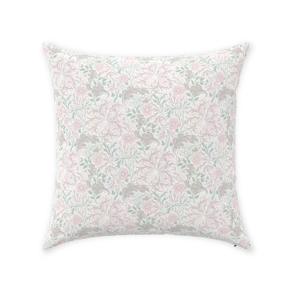 Seaweed Cotton Pillow William Morris Gilver Faded Sea Pink
