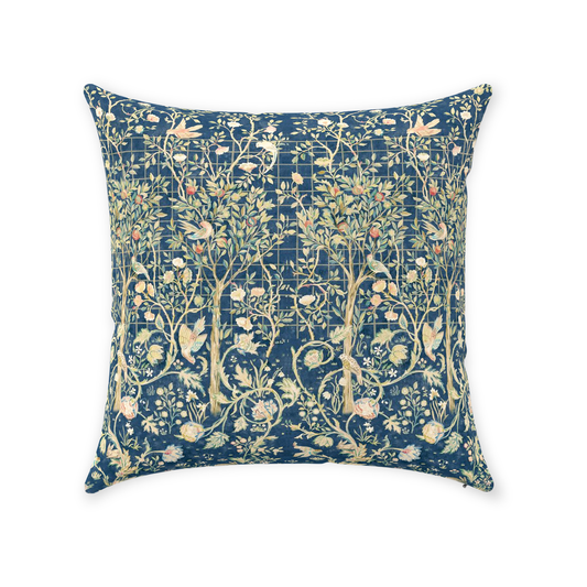 William Morris Cotton Pillows Melsetter Dark Navy Blue